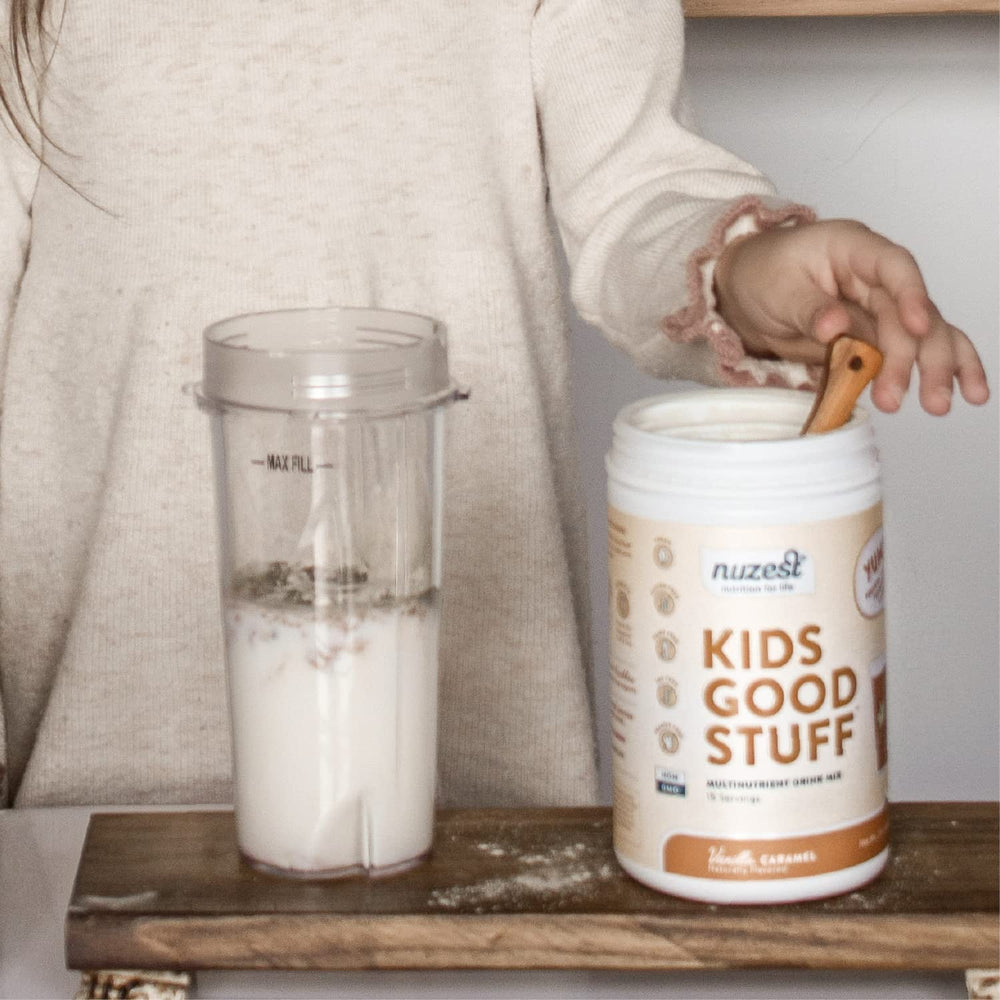 Immunity support with vitamin C and D from Nuzest Kids Good Stuff.