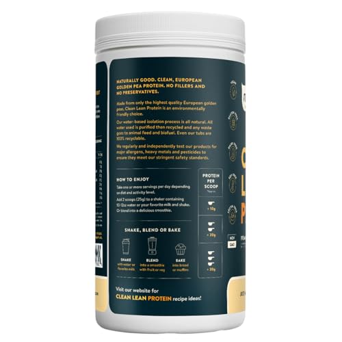 Nuzest serving scoop with unflavored pea protein powder for precise portions.