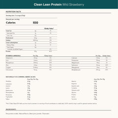 Nuzest pea protein Wild Strawberry close-up for tasty shake.