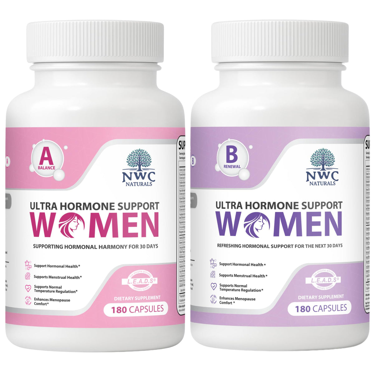 NWC Naturals Ultra-Hormone Support Combo bottle front promotes daily vitality and balanced wellness