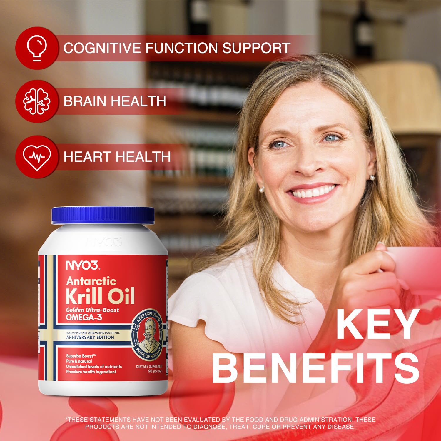 NYO3 Krill Oil lab-tested seal assuring quality and safety
