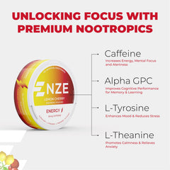 NZE pouch showing 50 mg caffeine label for quick alertness
