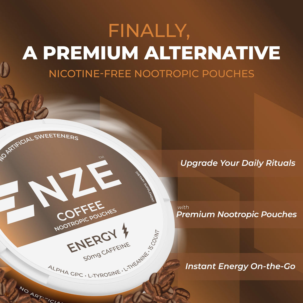 NZE pouch placed between gum and cheek for fast use.