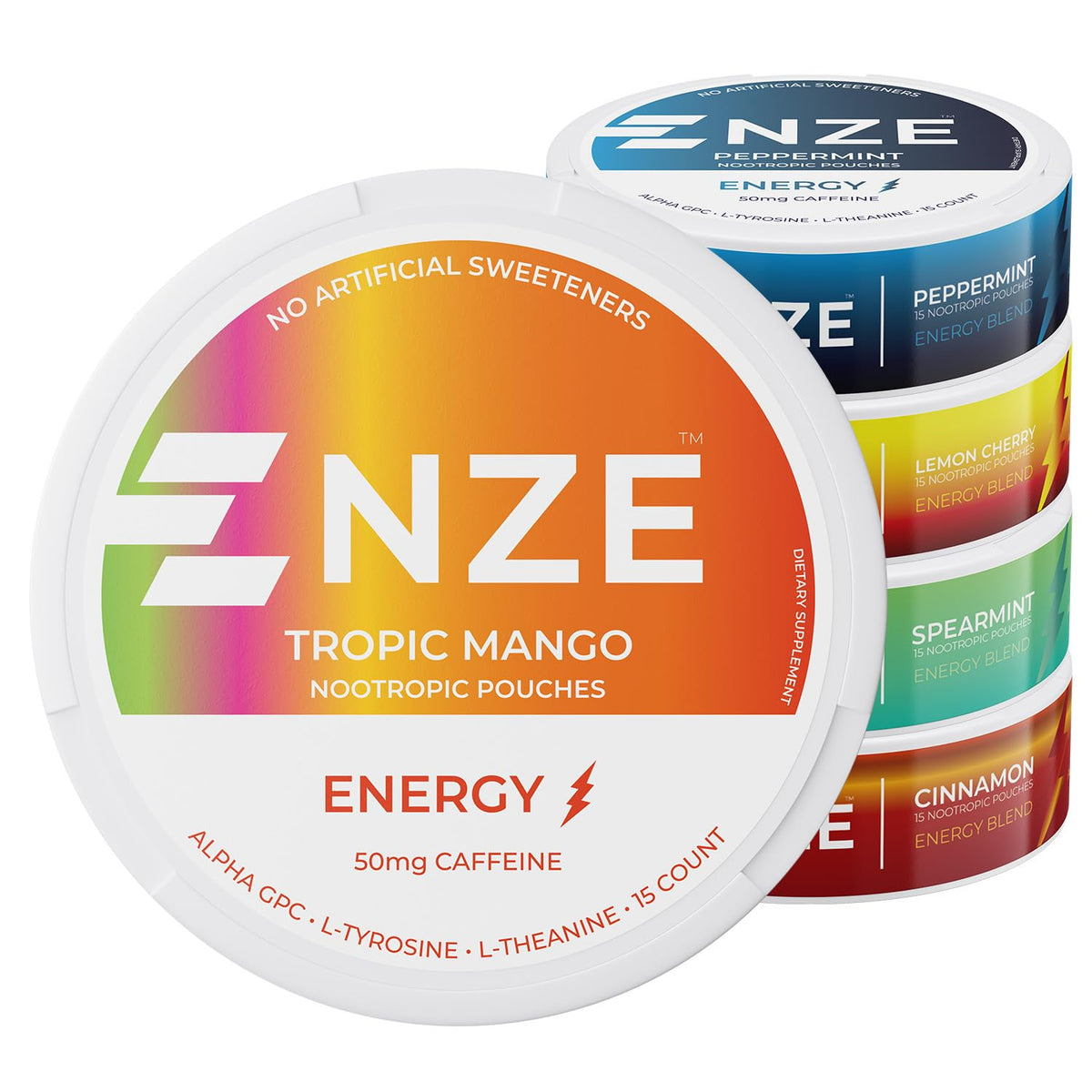 NZE Caffeine Nootropic Pouches variety pack can provide convenient on-the-go energy