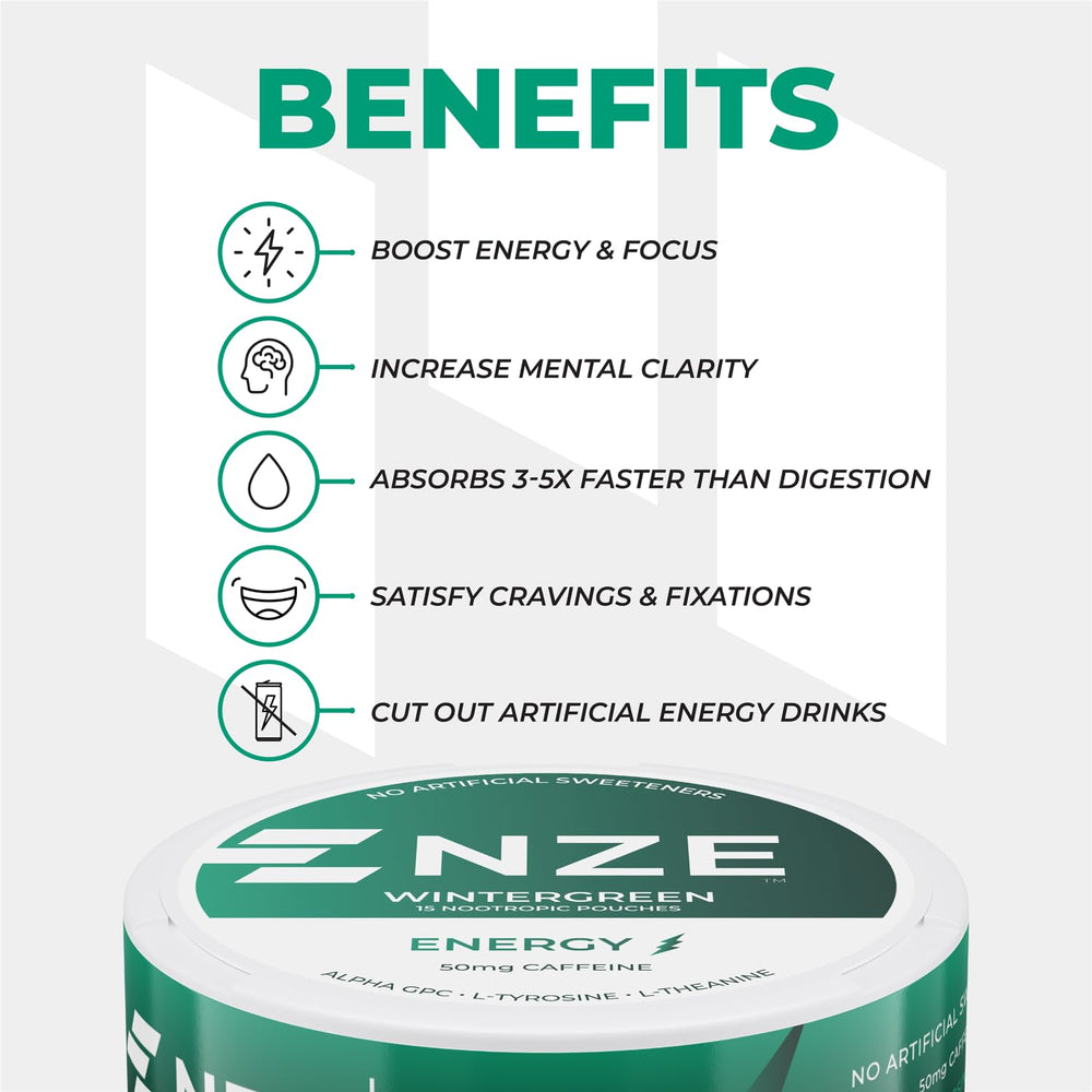 NZE Wintergreen foil packaging on display at shelf