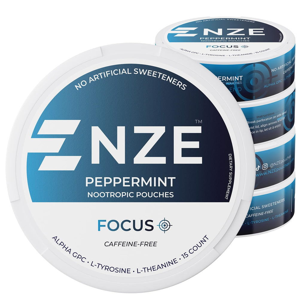 NZE Focus peppermint can front for on-the-go focus