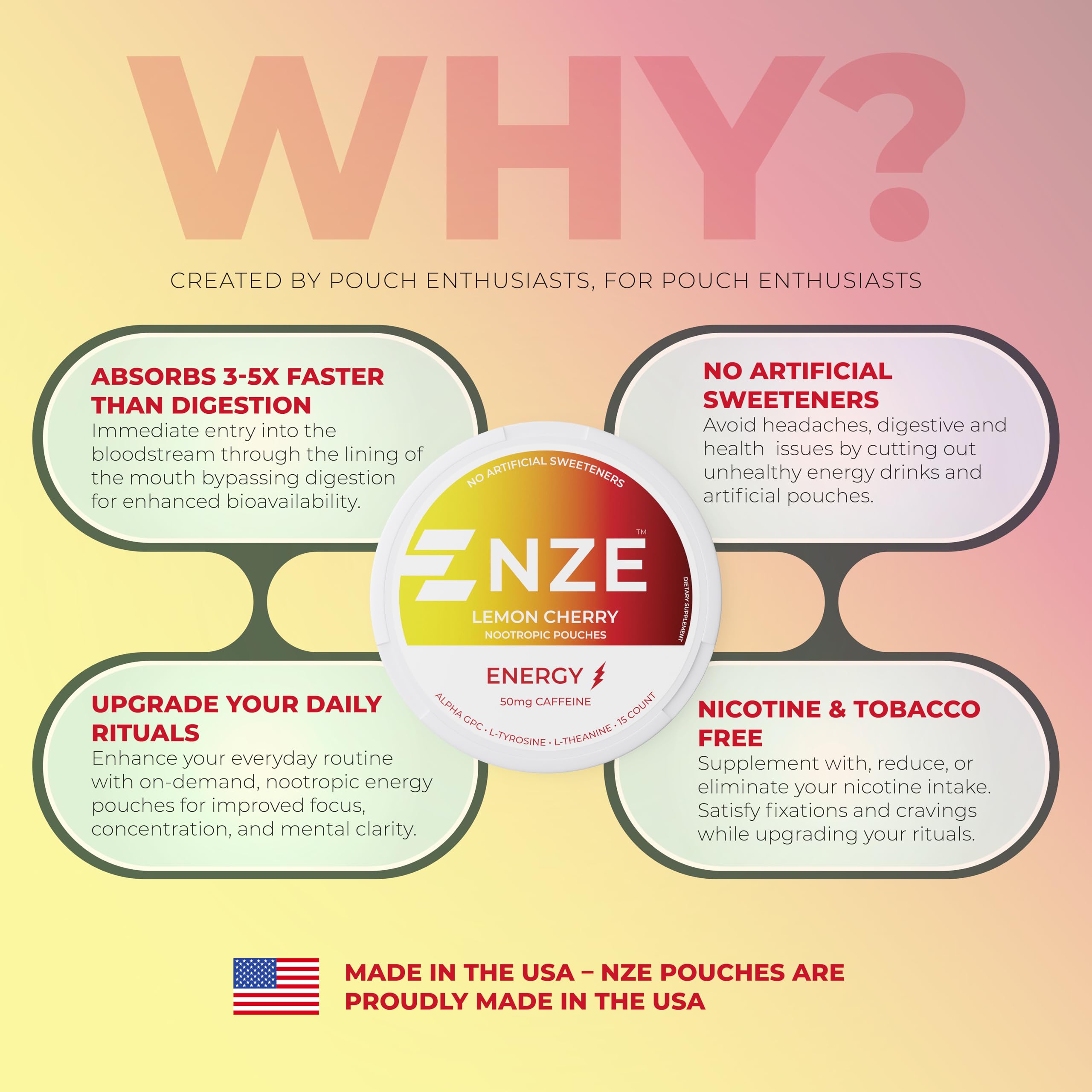 NZE USA made badge on packaging