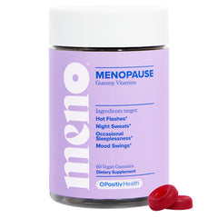 O Positiv MENO gummies bottle for menopause support and convenient daily use.