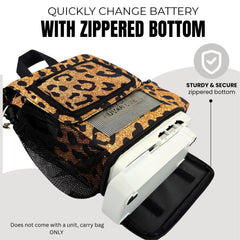 O2TOTES leopard print bag keeps your device secure without extra bulk.