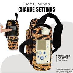 O2TOTES leopard print detail adds personality to your carry solution.