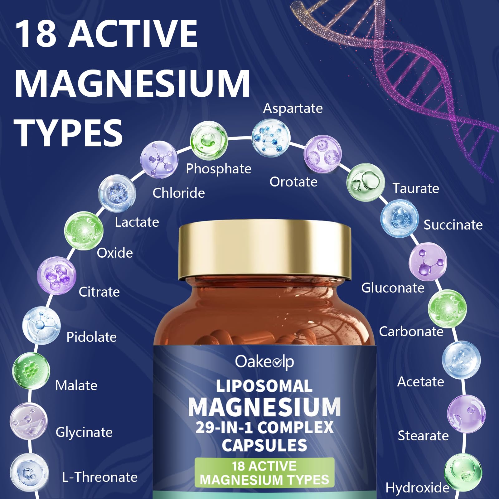 Oakevlp capsules in hand illustrate easy daily magnesium support.