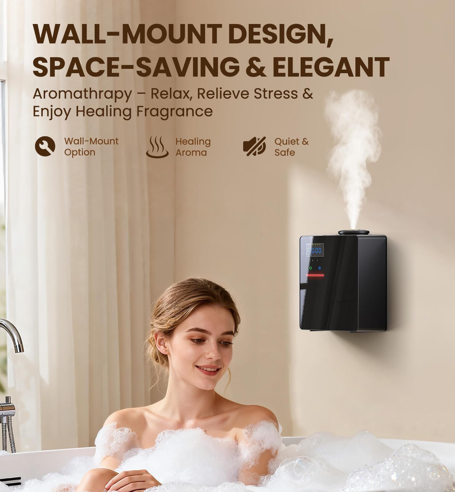 OANDYS large-space aroma diffuser delivers hotel-style ambience.