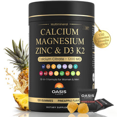 OASIS FORCE calcium 1200 mg gummies bottle for easy daily bone support.