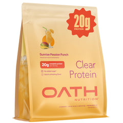 Oath Nutrition Clear Whey Isolate powder bottle for a refreshing post-workout protein boost