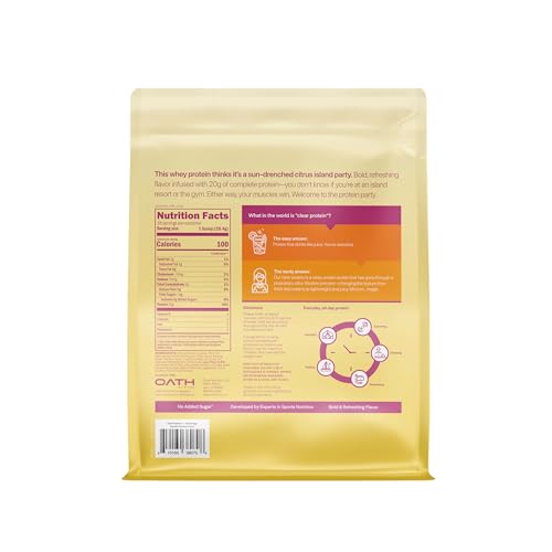 Oath Nutrition Clear Whey Isolate powder in a shaker for quick fruity protein mix
