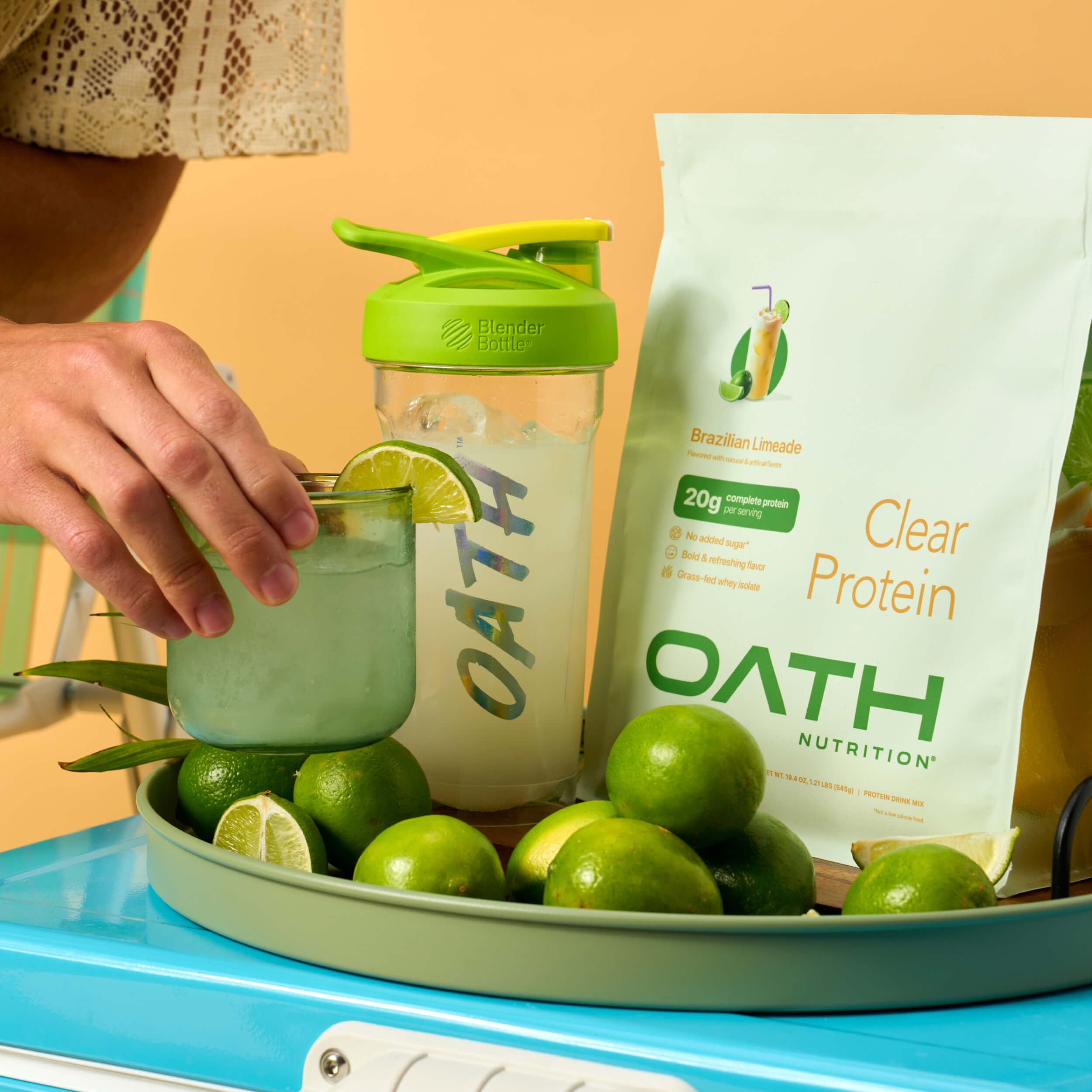 Oath Clear Whey Isolate Brazilian Limeade sorbet or protein pops idea for a treat.