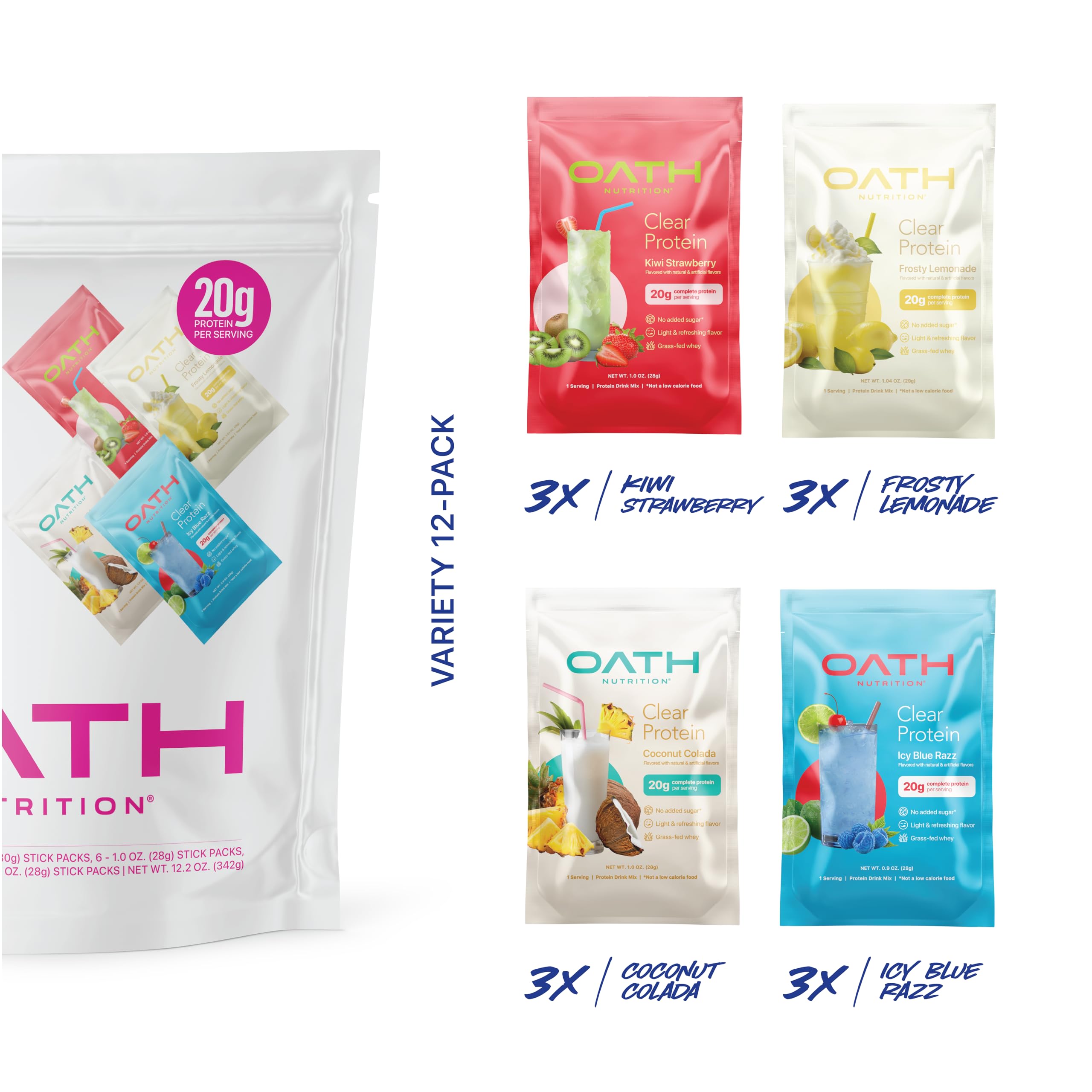 Oath Nutrition Clear Whey Isolate poolside refresh showing light protein hydration.