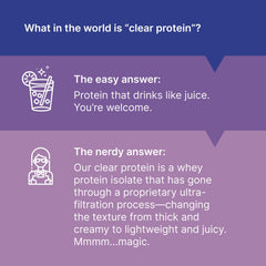 Oath Nutrition Clear Whey label closeup showing no added sugar.