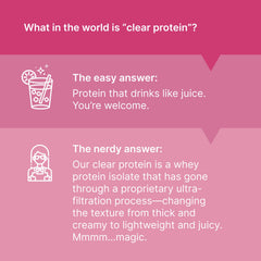Close-up of Oath Nutrition Clear Whey label highlighting 20g protein.