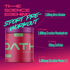 Oath Nutrition pre-workout bottle ready for gym bag and on-the-go use.