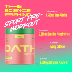 Oath Nutrition pre-workout ingredients label highlights caffeine and beta-alanine