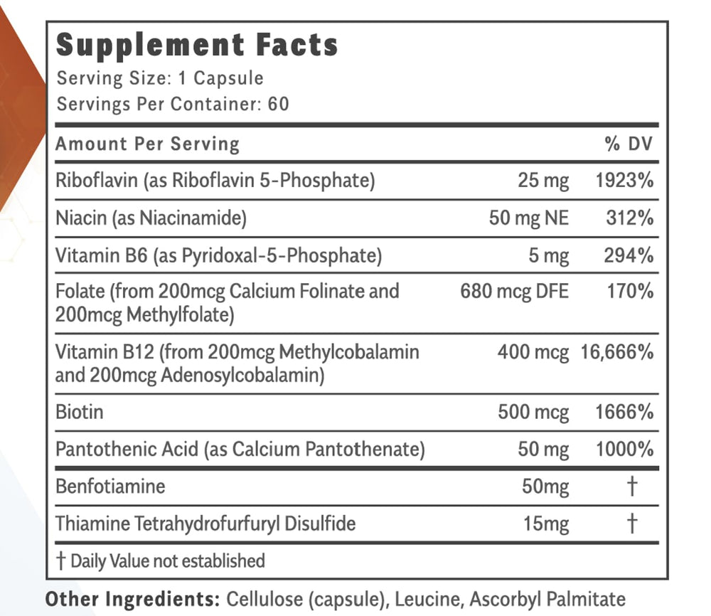 Objective Nutrients ThiActive B Complex packaging USA illustrating USA-made production.