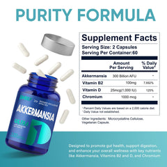 Obnobm Akkermansia capsules packaging spotlight emphasizing vegan, shelf-stable probiotic benefits.