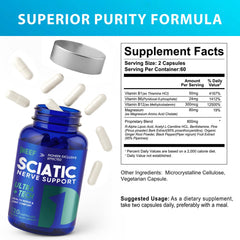 obnobm sciatic nerve support capsules closeup showing convenient daily dosing