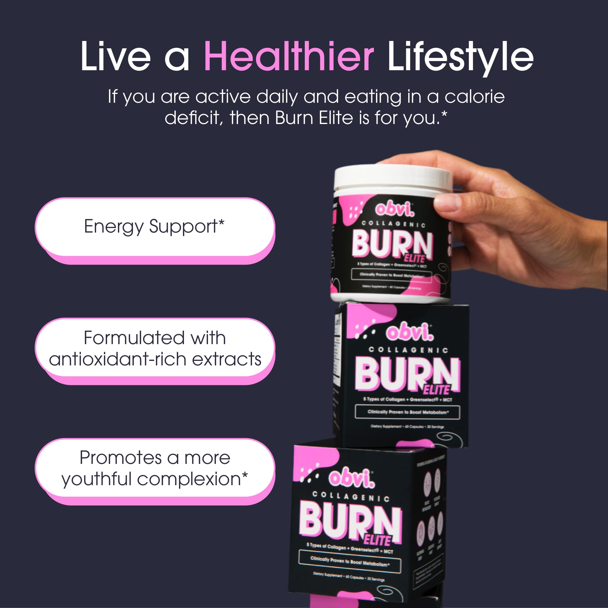 Obvi Burn Elite hair skin nails joints wellness visual