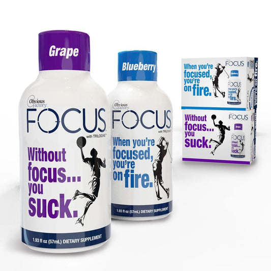 Obvious Factory Focus Shots blueberry bottle pour for energetic workouts