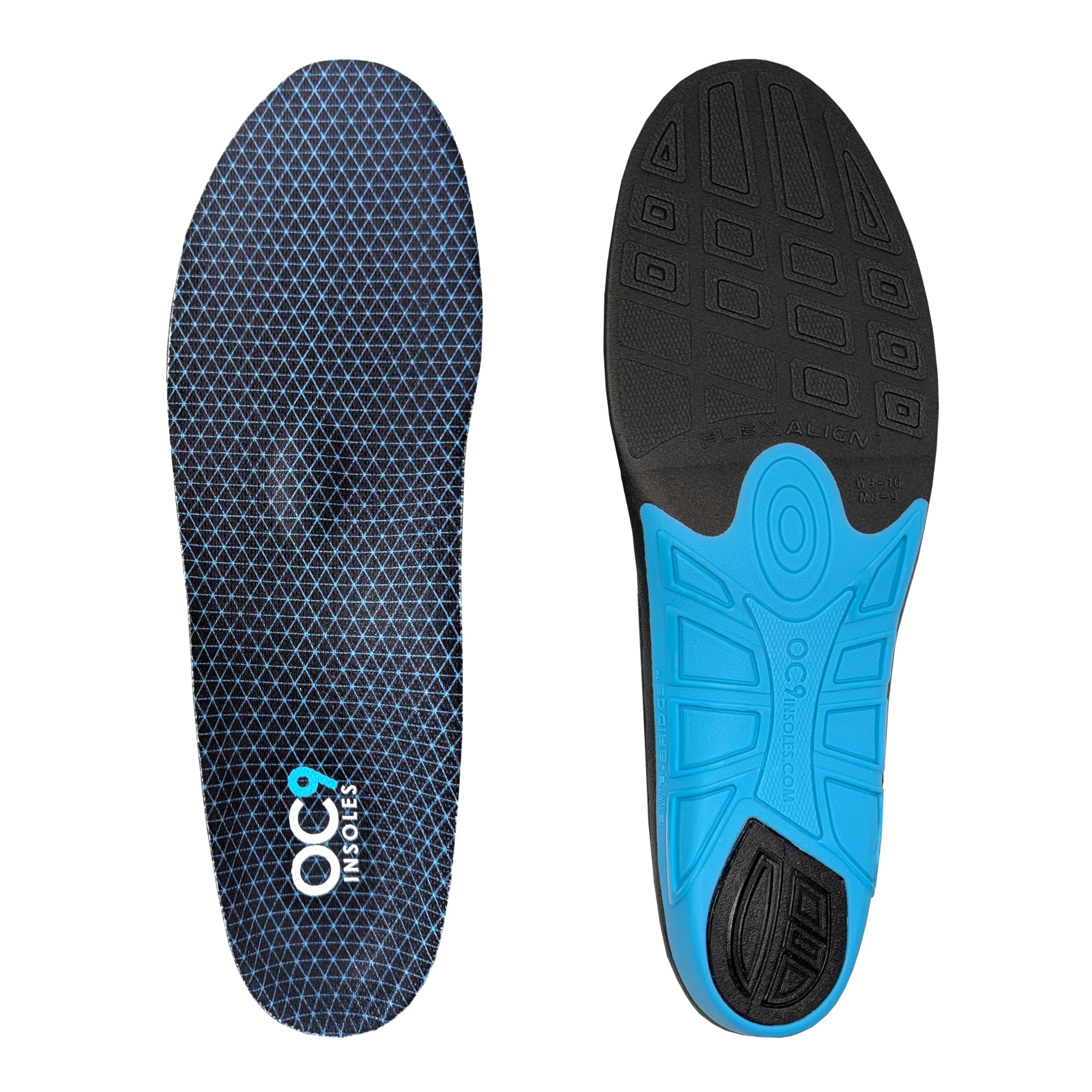 OC9 full-length footbed with FlexAlign for fatigue-free steps in everyday shoes.