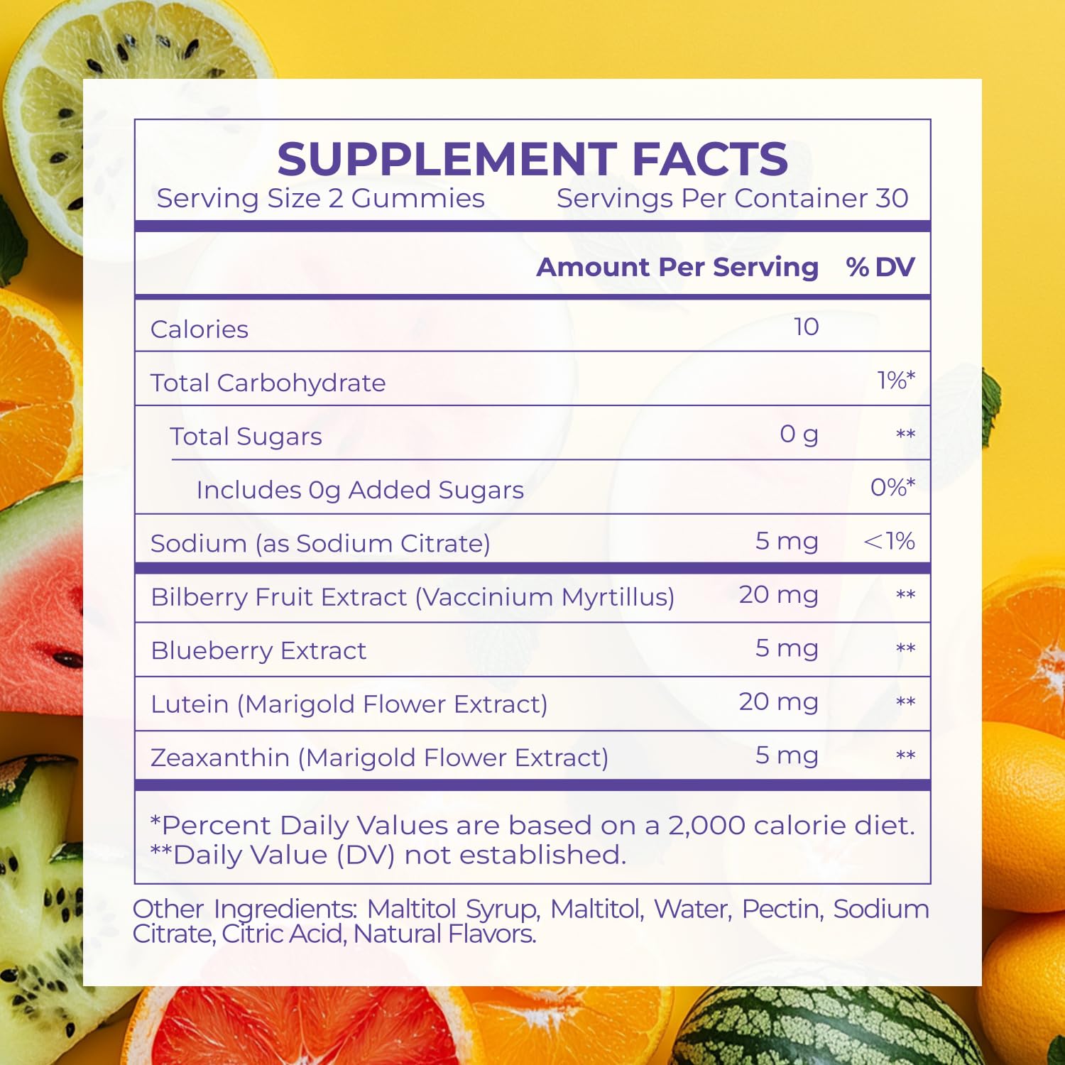 Occotaps bilberry-enriched eye gummies for wellness