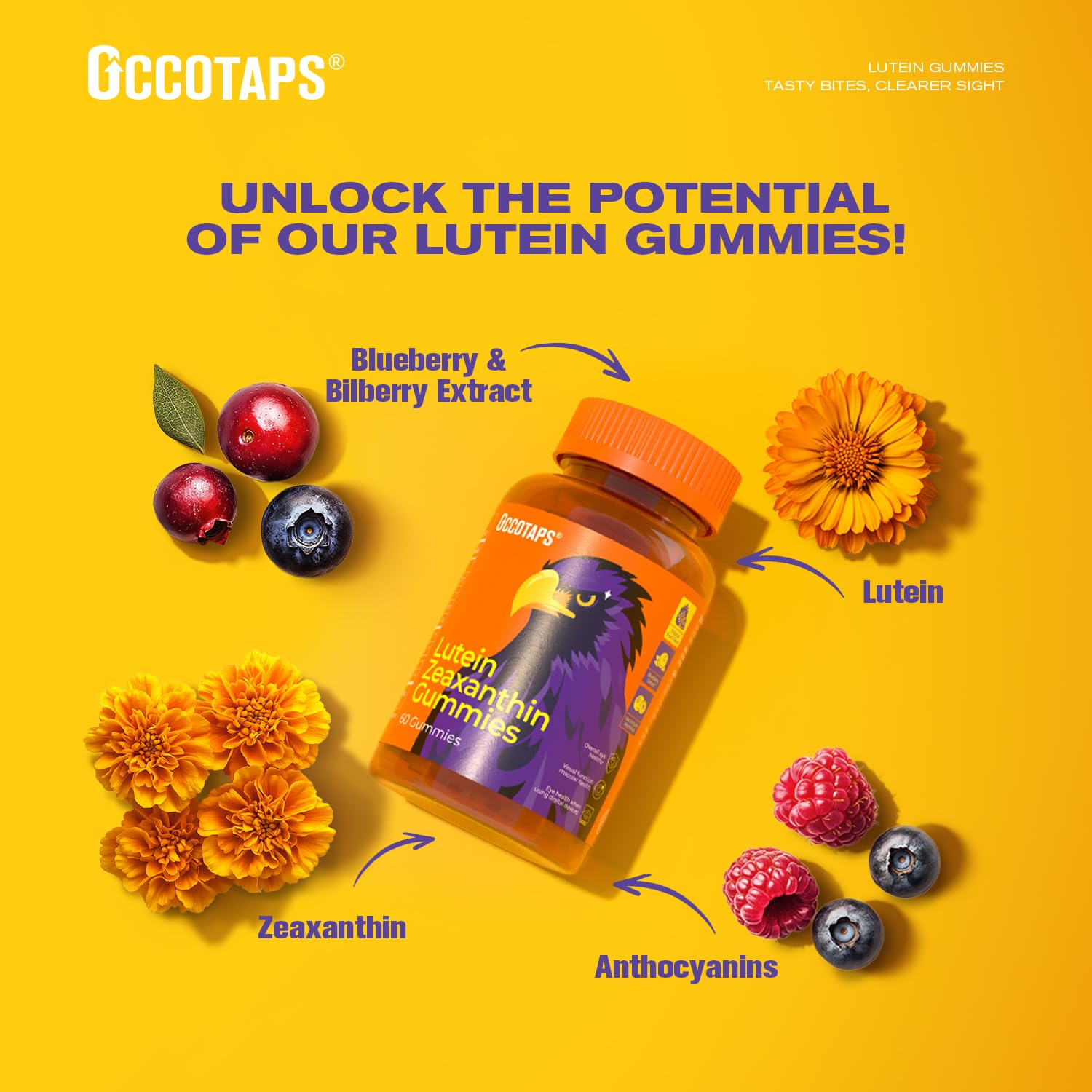 Occotaps blue light support eye gummies after screen-heavy days