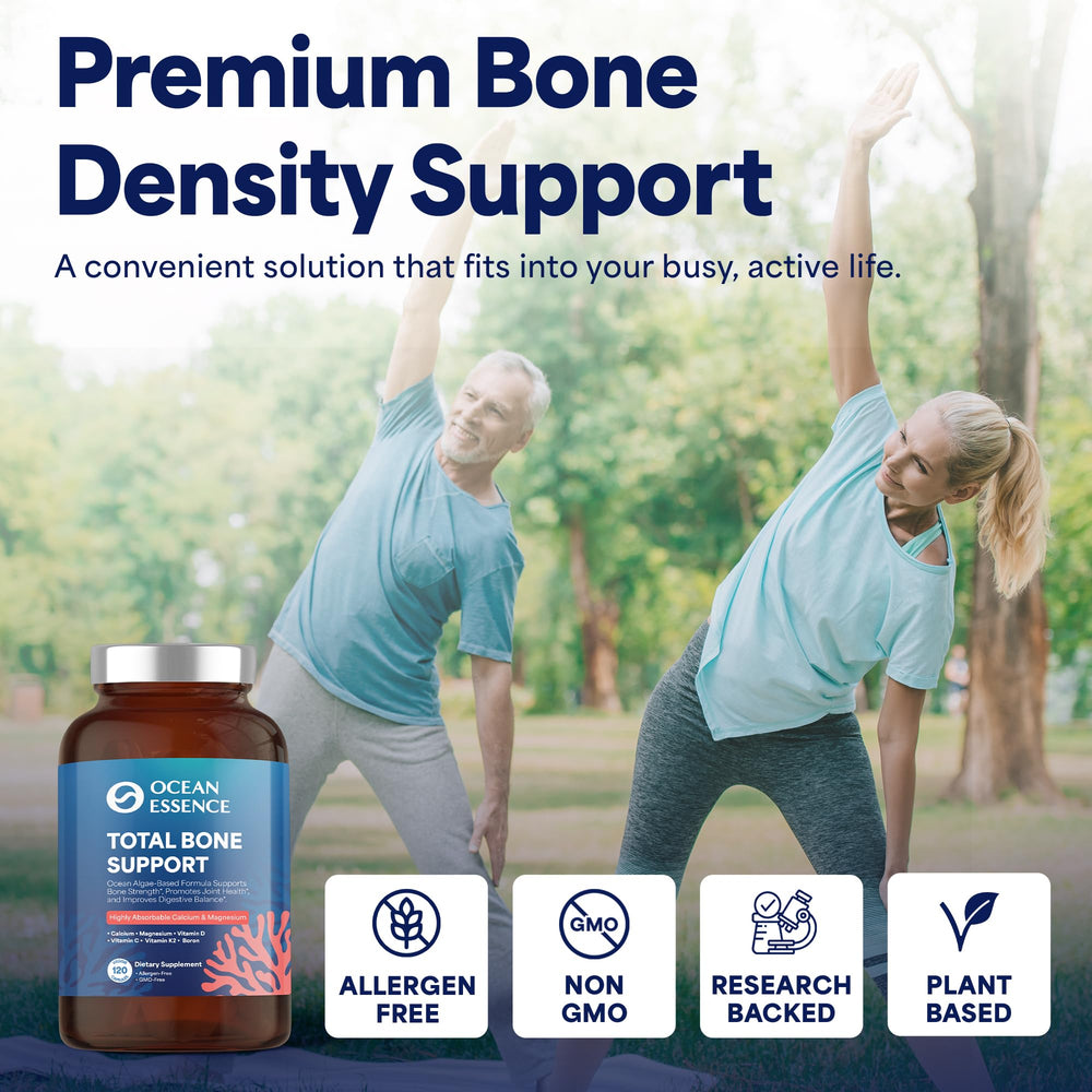 Healthy aging lifestyle with OCEAN ESSENCE bone support for mobility