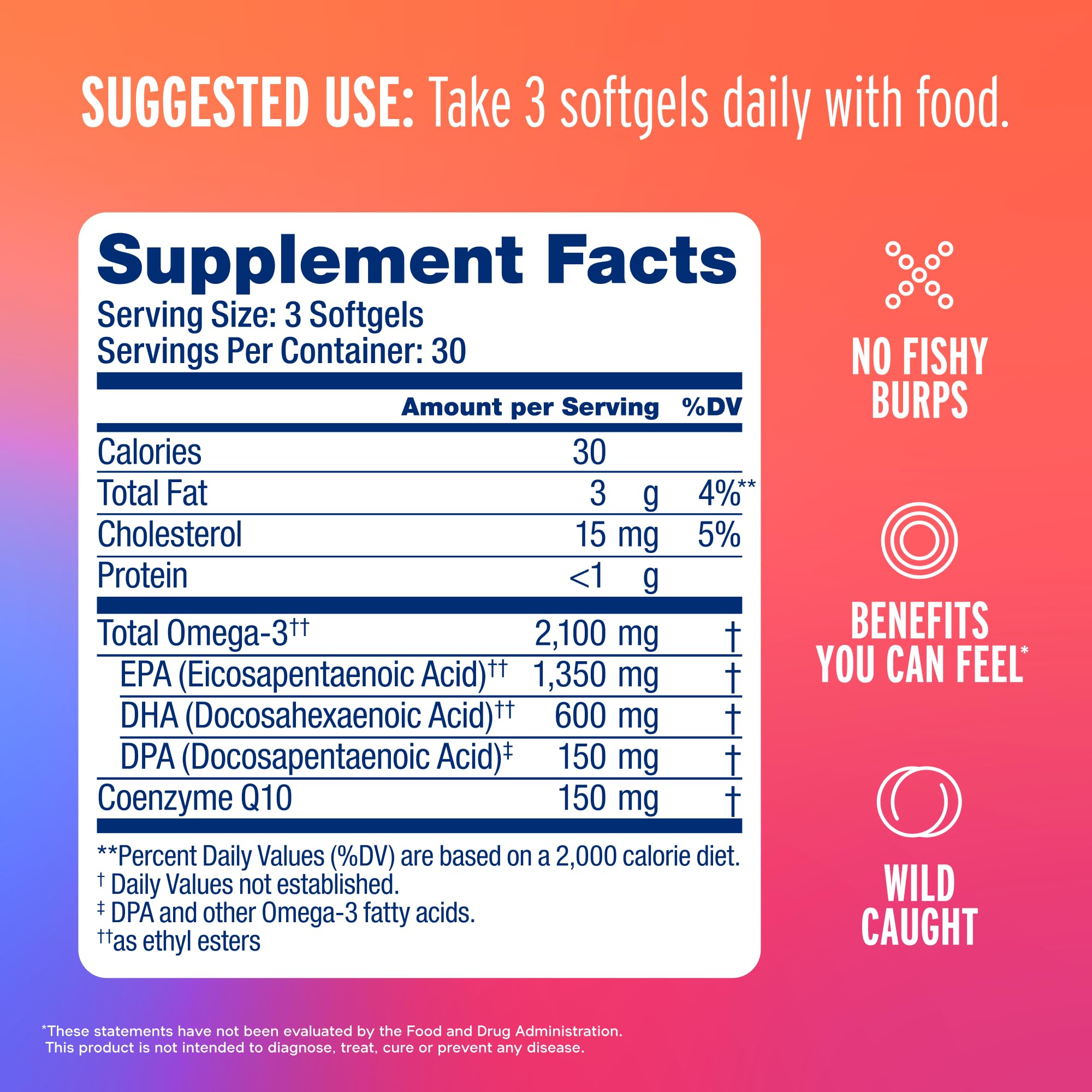 Oceanblue Omega-3 2100 capsules, smooth swallow and no fishy aftertaste.