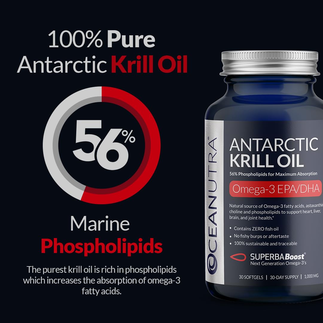 Oceanutra bottle label highlights 56% phospholipids and purity