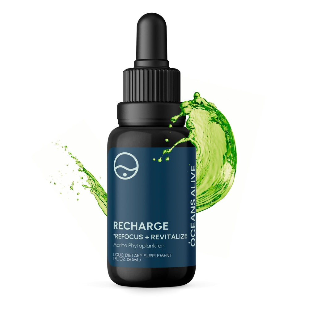 Oceans Alive activation bottle with drops for daily energy support.