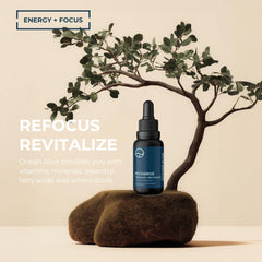 Oceans Alive mineral-rich liquid drops image suggests antioxidant benefits.