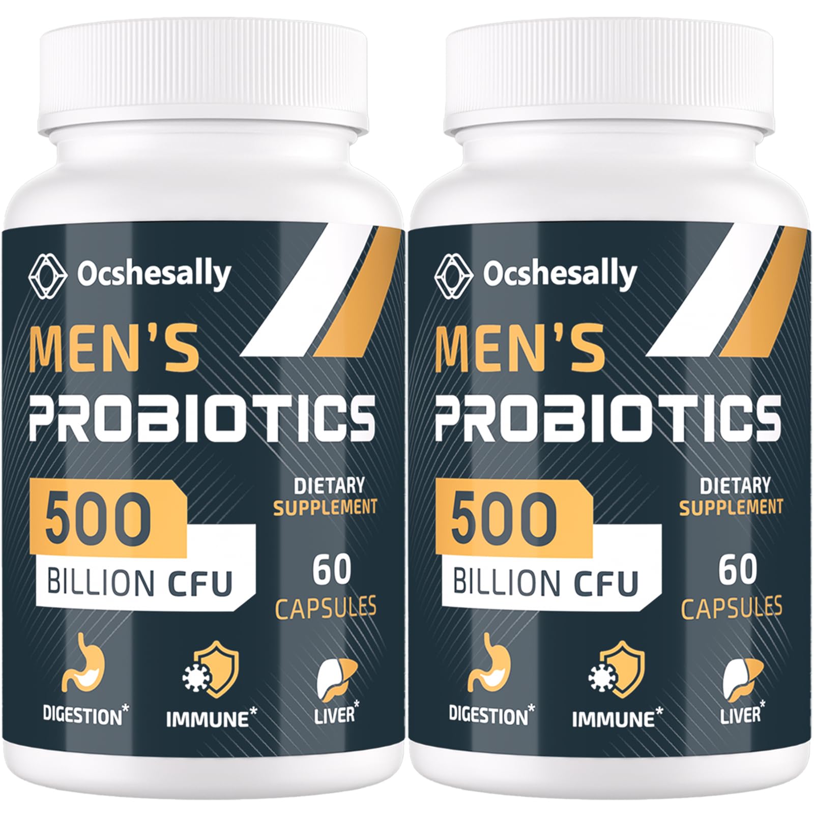 Ocshesally men's probiotic 500billion capsules in bottle for daily gut balance