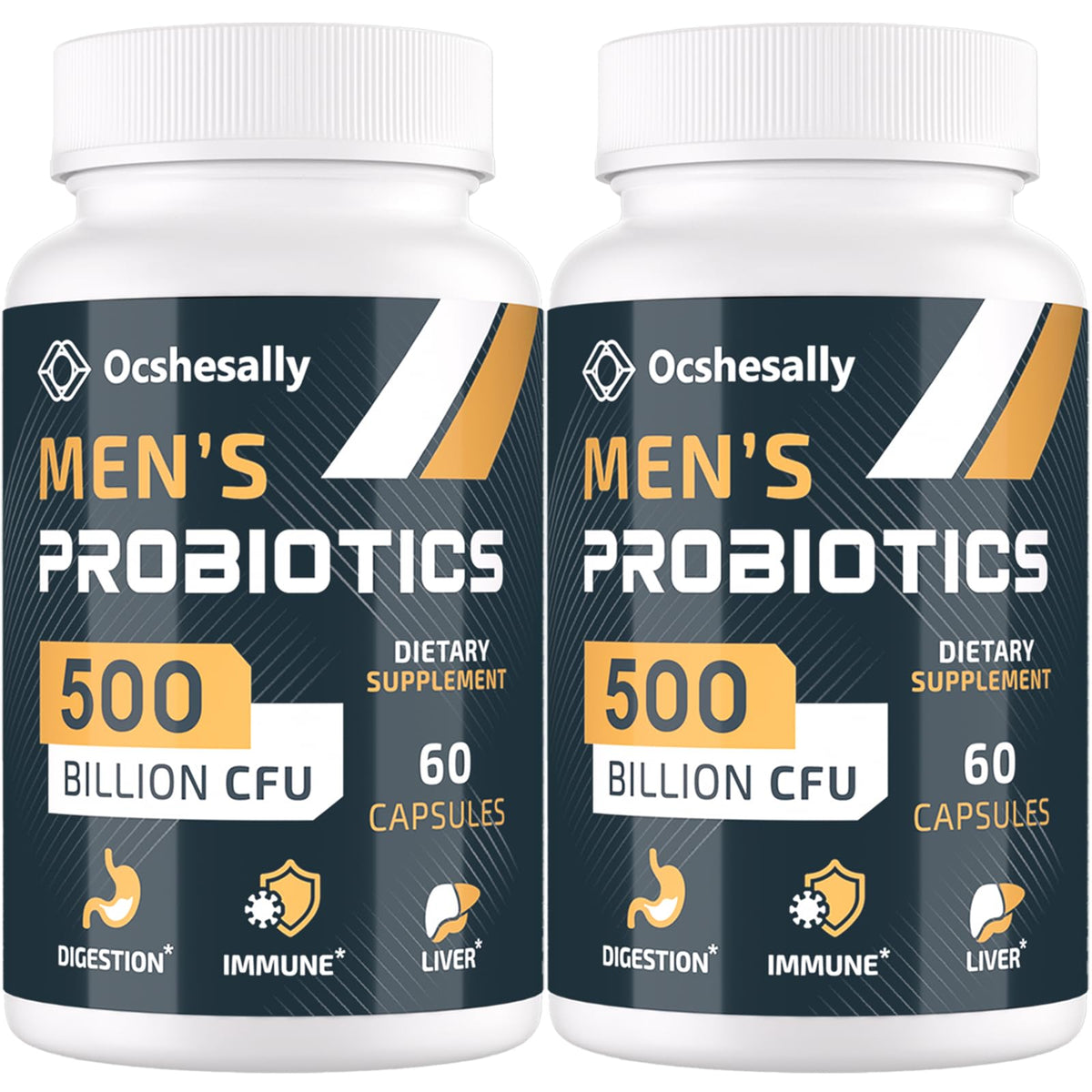 Ocshesally men's probiotic 500billion capsules in bottle for daily gut balance