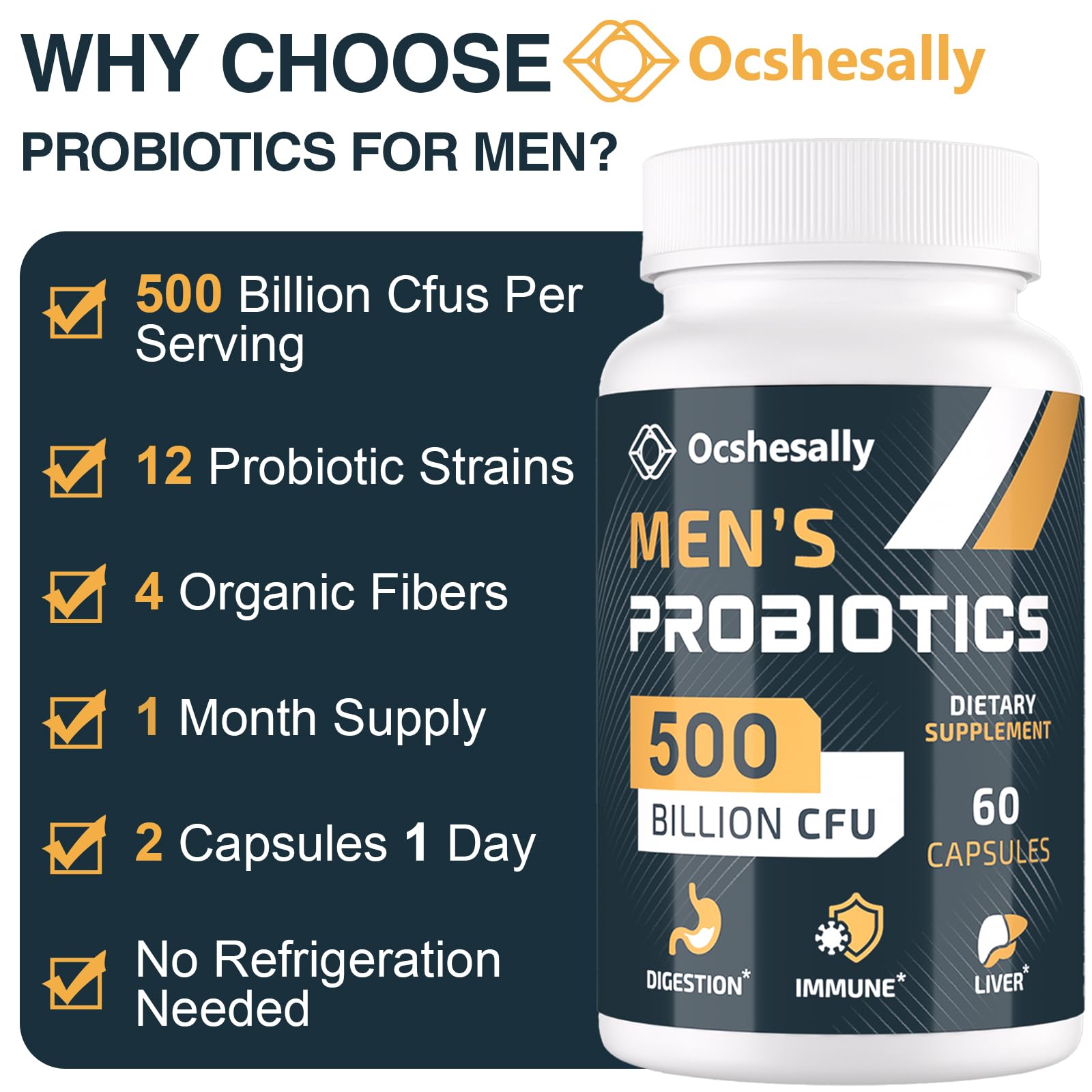 Ocshesally Probiotics support gut health and everyday comfort.