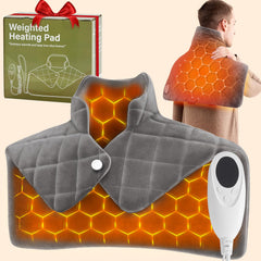 OCTROT weighted heating pad hugs neck and shoulders with even warmth.