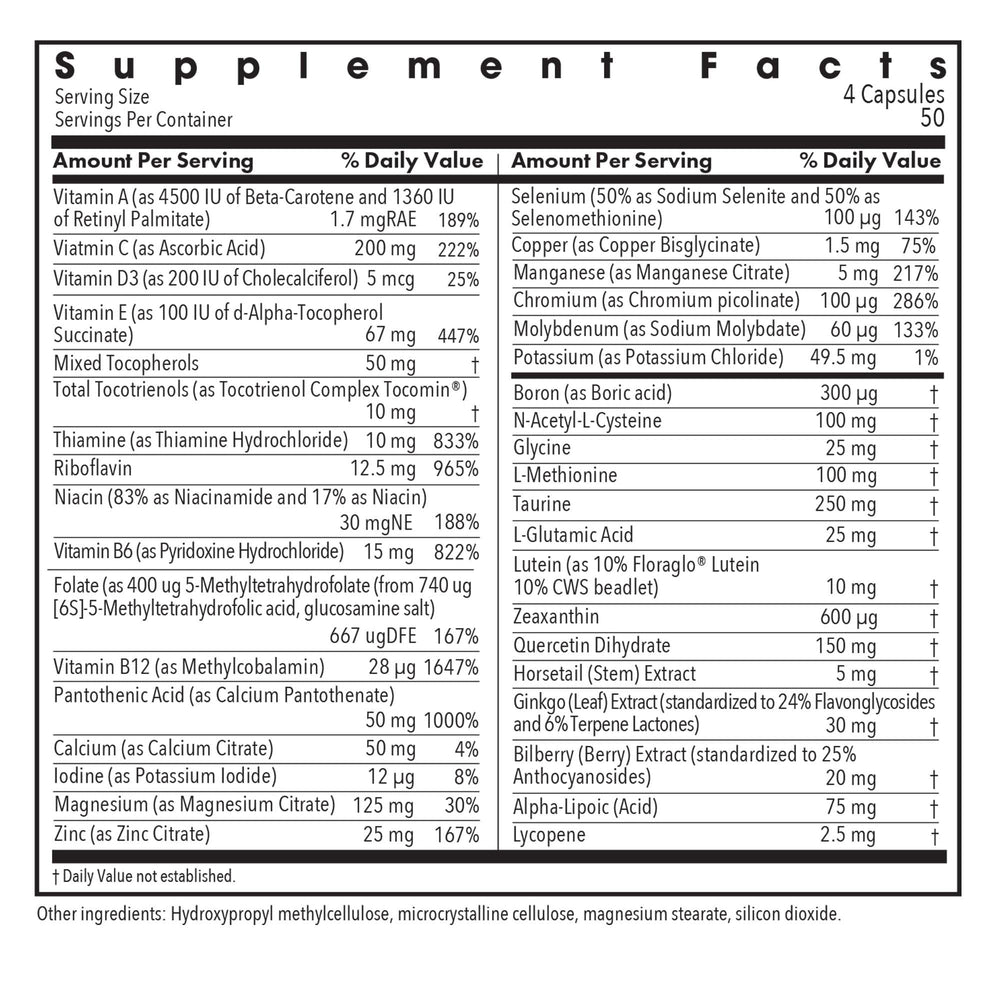 OcuDyne II capsules close-up highlighting daily eye health vitamins