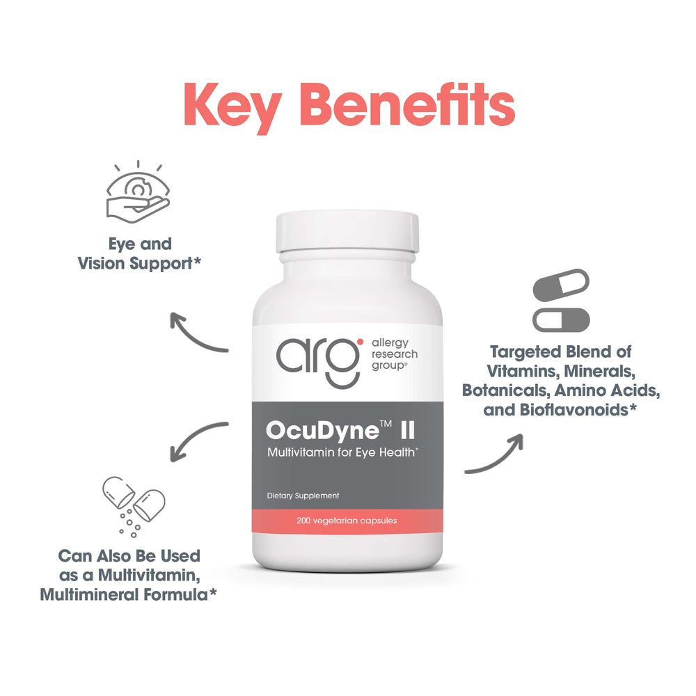 OcuDyne II ingredients close-up featuring lutein and zeaxanthin