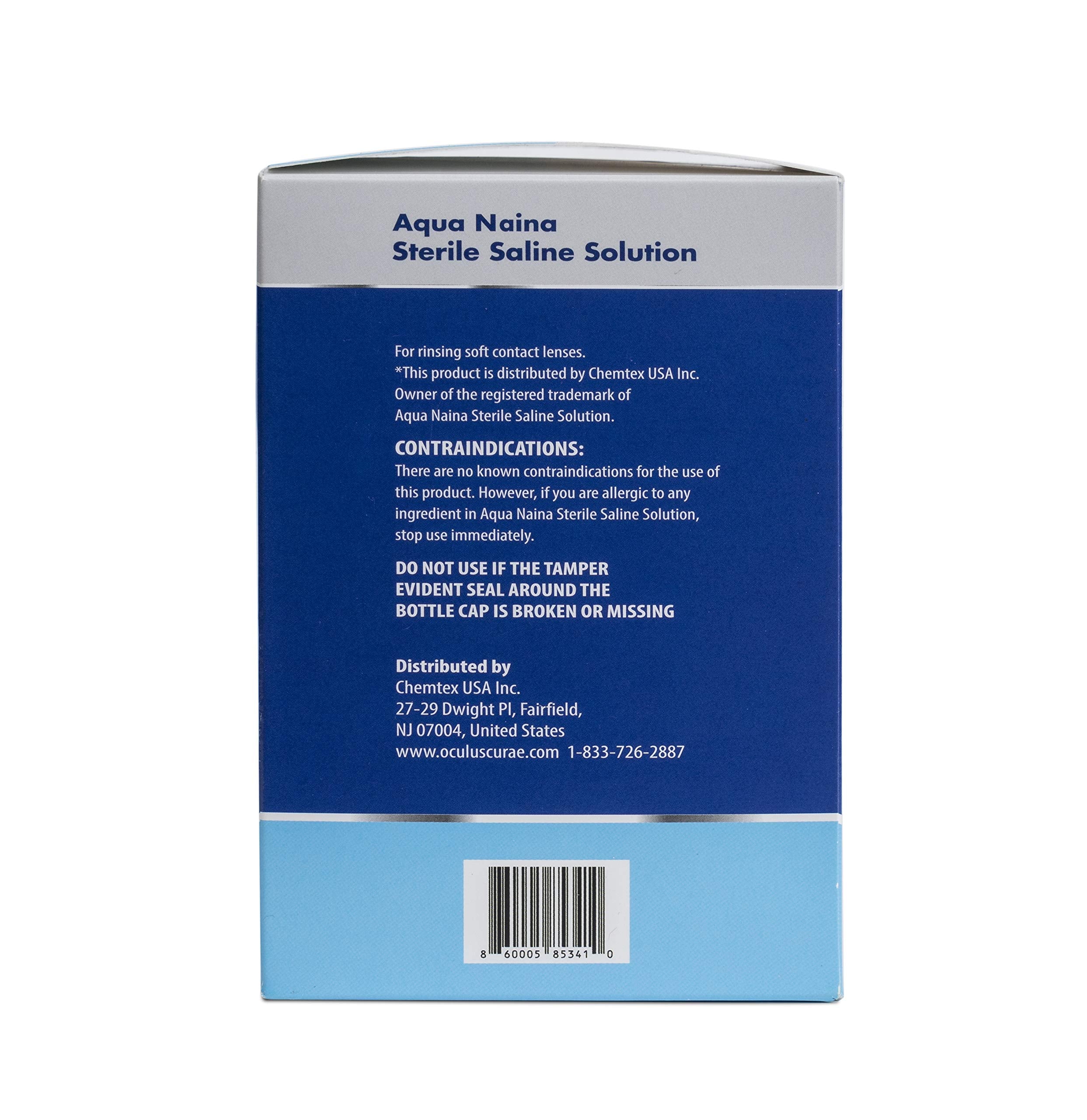 Oculus Curae Aqua Naina recyclable packaging supports sustainable lens care.