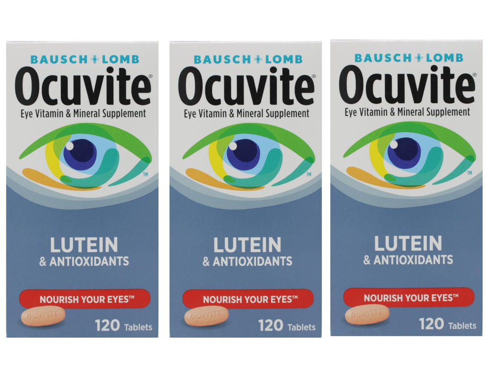 Ocuvite lutein tablets bottle close-up highlighting eye nutrition benefits