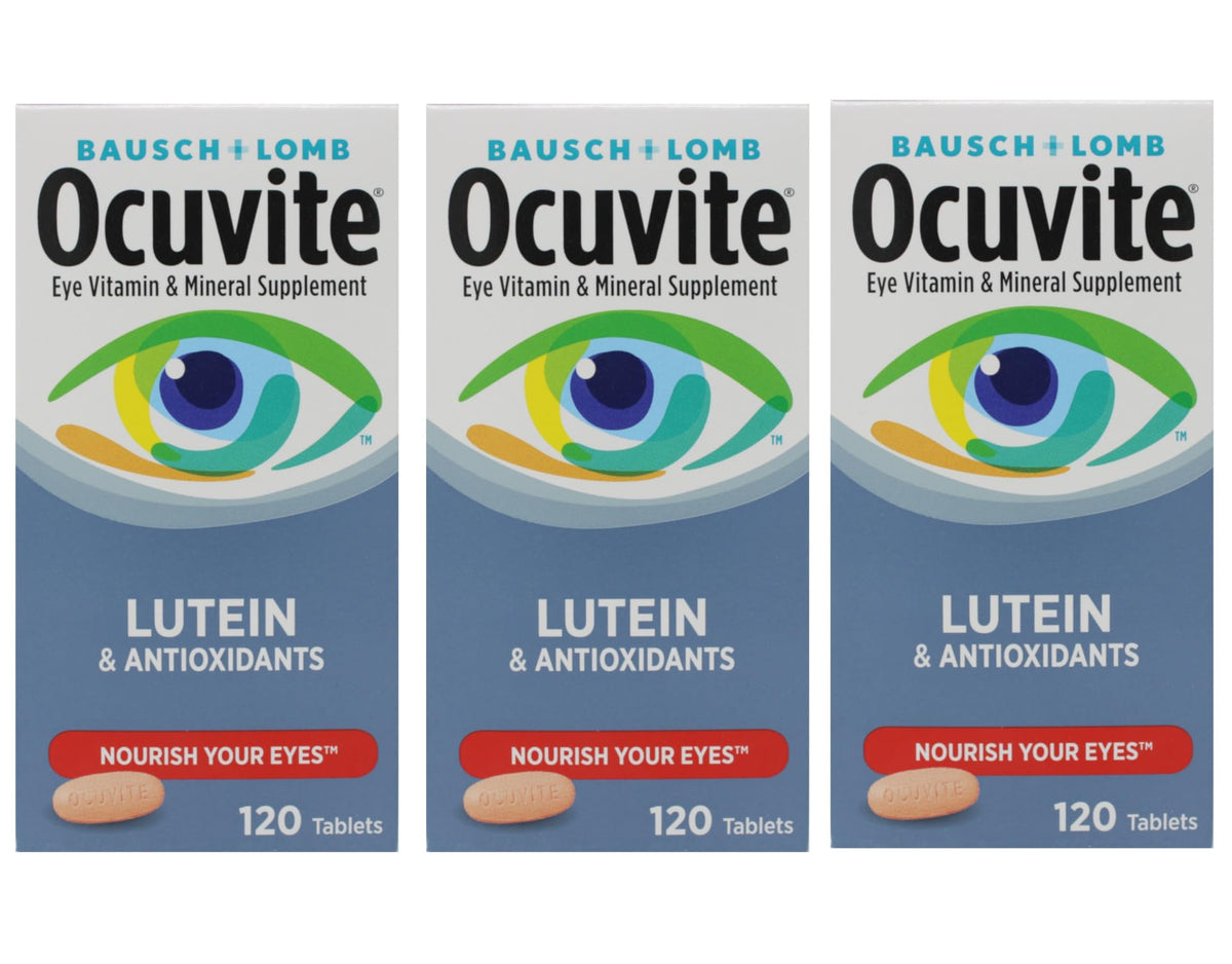 Ocuvite lutein tablets bottle close-up highlighting eye nutrition benefits