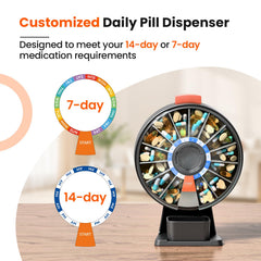 Odaro 14-day pill box offering ample space for dosing.