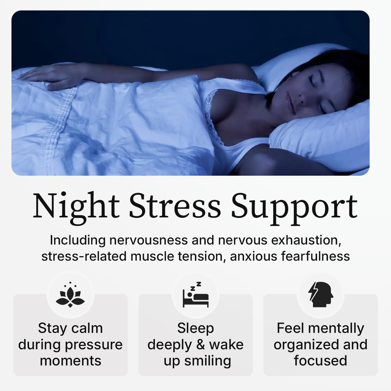 OFF BY PSICOESPACIO pills dissolving quickly illustration suggests fast absorption before bed.