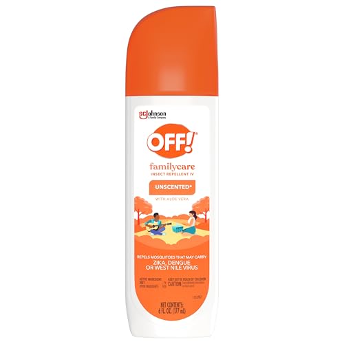 Scene showing OFF! FamilyCare repellent deterring mosquitoes and ticks outdoors
